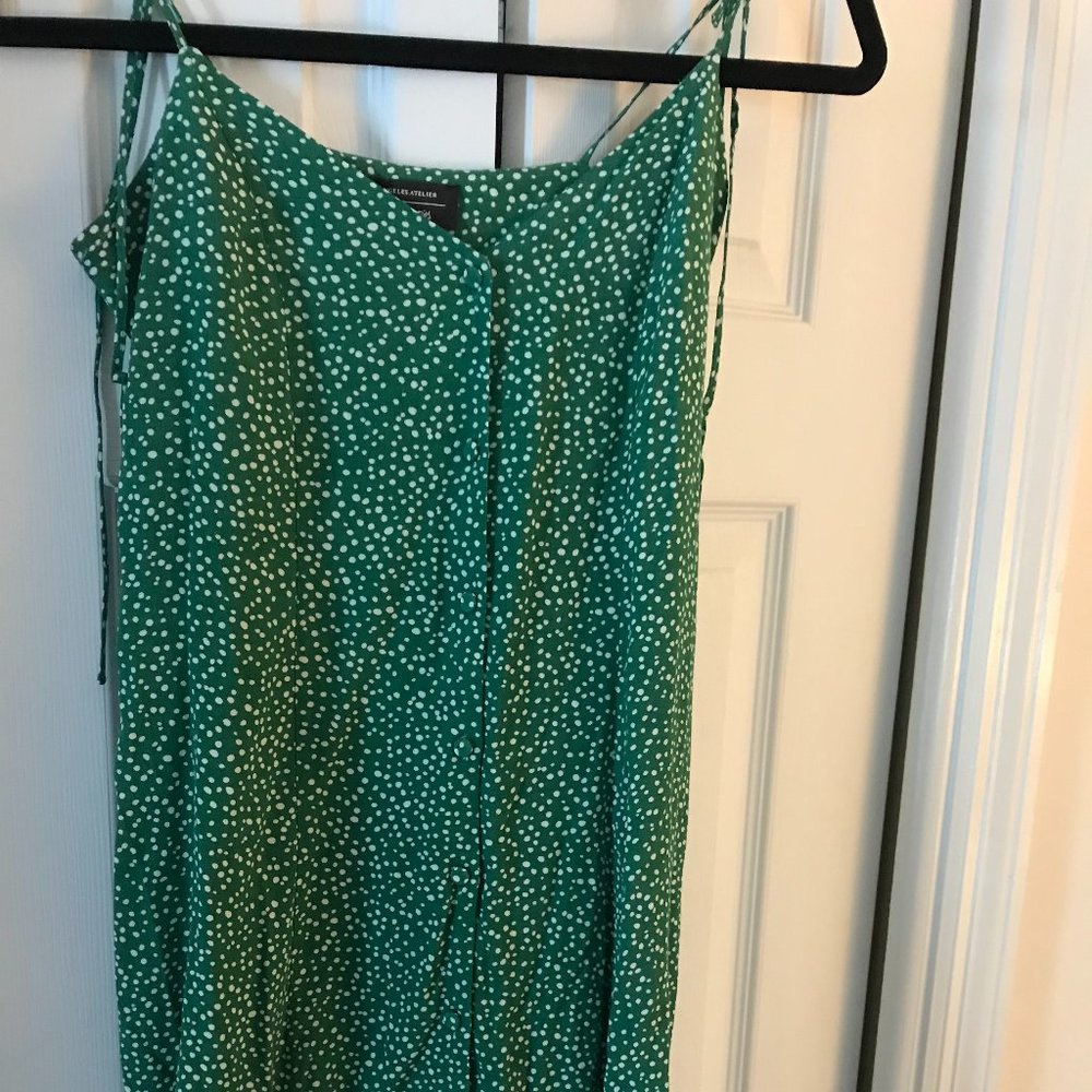 & Other Stories Strapless Polka Dot Dress